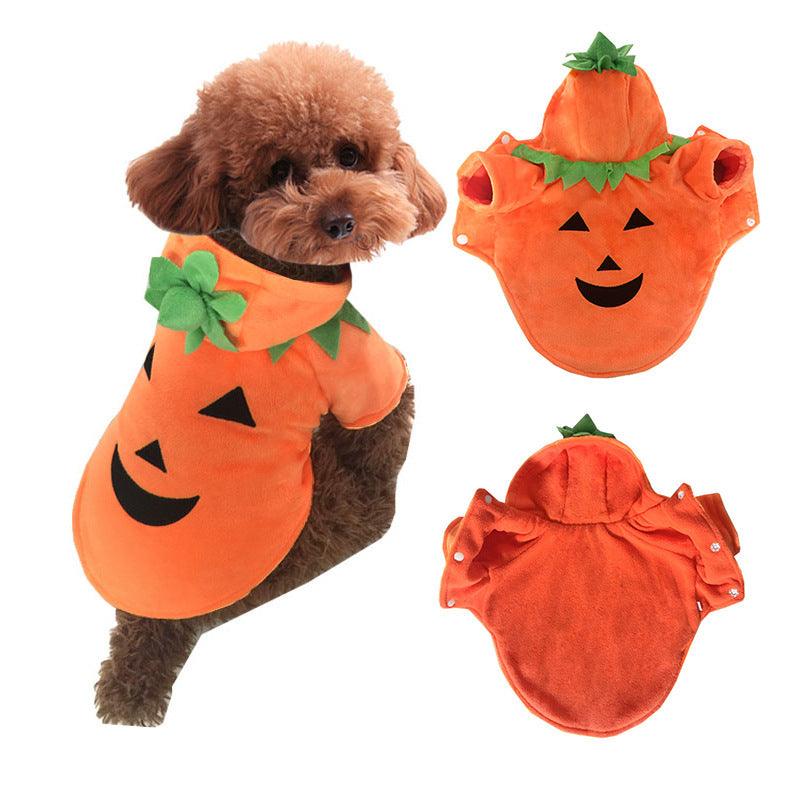 Pumpkin Demon Transformation Pet Costume - Spooky Halloween Attire For Your Furry Friend!