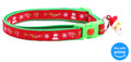 Merry Xmas Snowman on Red Safety Cat Collar