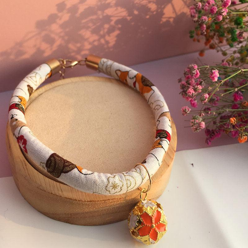 Striped Nylon Bell Collar For Cats And Dogs